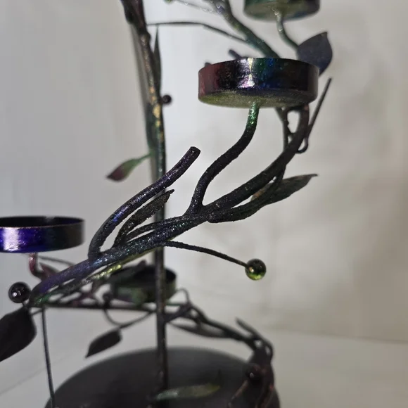 HANDCRAFTED Upcycled Metal Tea Light Candle Holder HANDPAINTED Table Art Decor - Picture 17 of 17